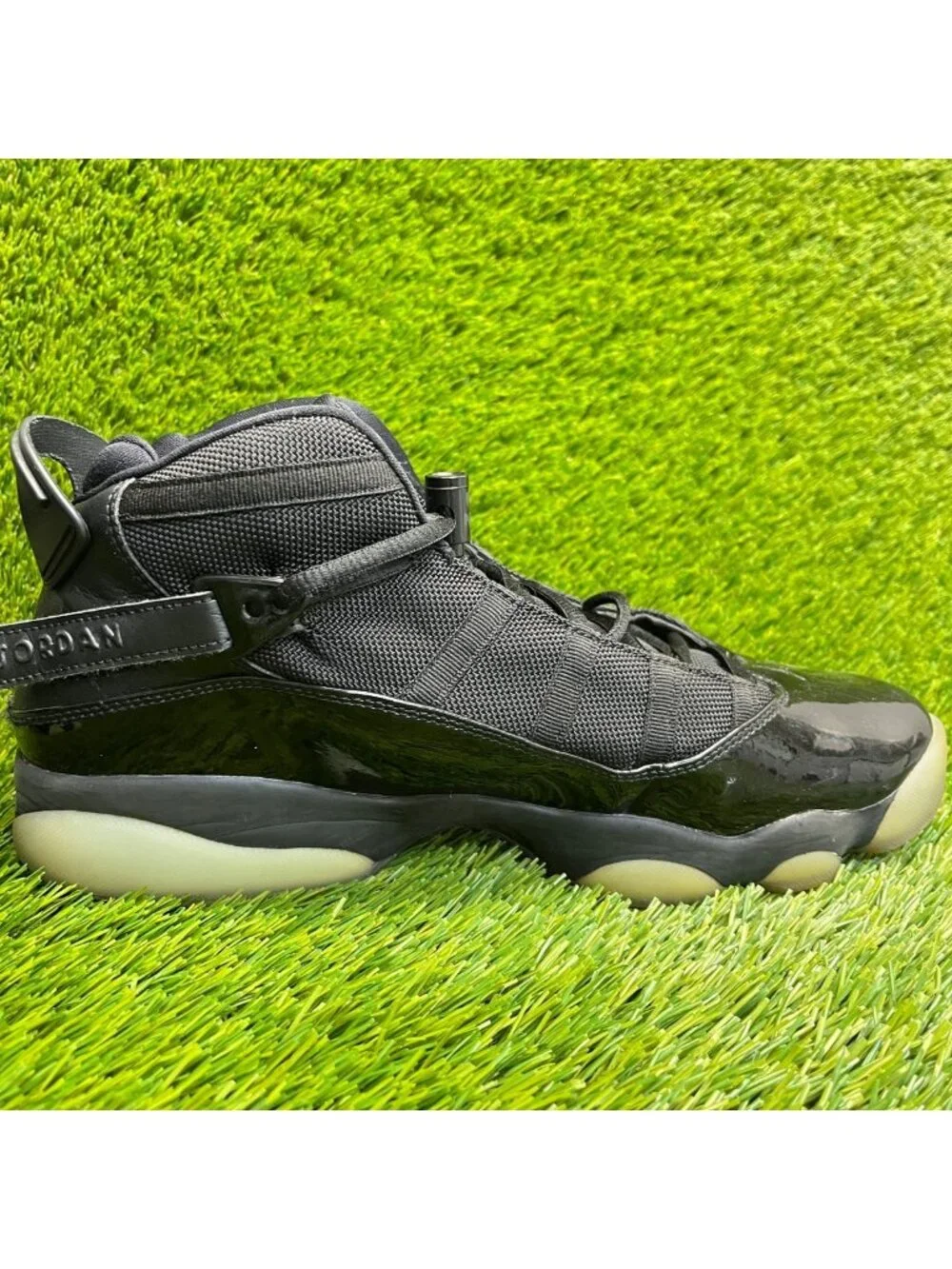 Nike Air Jordan 6 Rings Mens Size 10.5 Black Athletic Basketball Shoe Sneakers